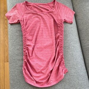 Eddie Bauer Orange Ruched Short Sleeve Tee